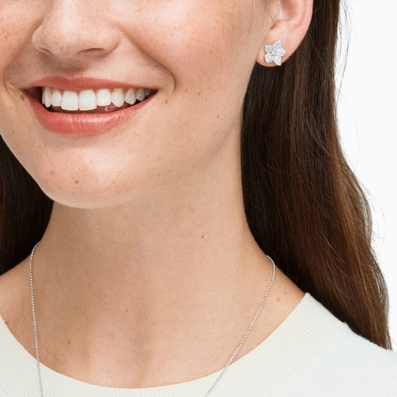 🆕🎁 Kate Spade Blooming Pave Studs & Necklace - Picture 3 of 3